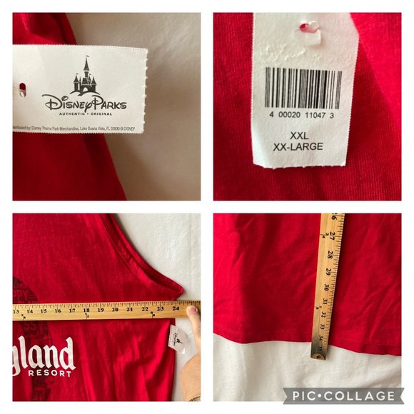 Disneyland Resort Disney Parks Muscle Tank Top Size 2XL Mens Womens Red Mickey - Picture 12 of 12